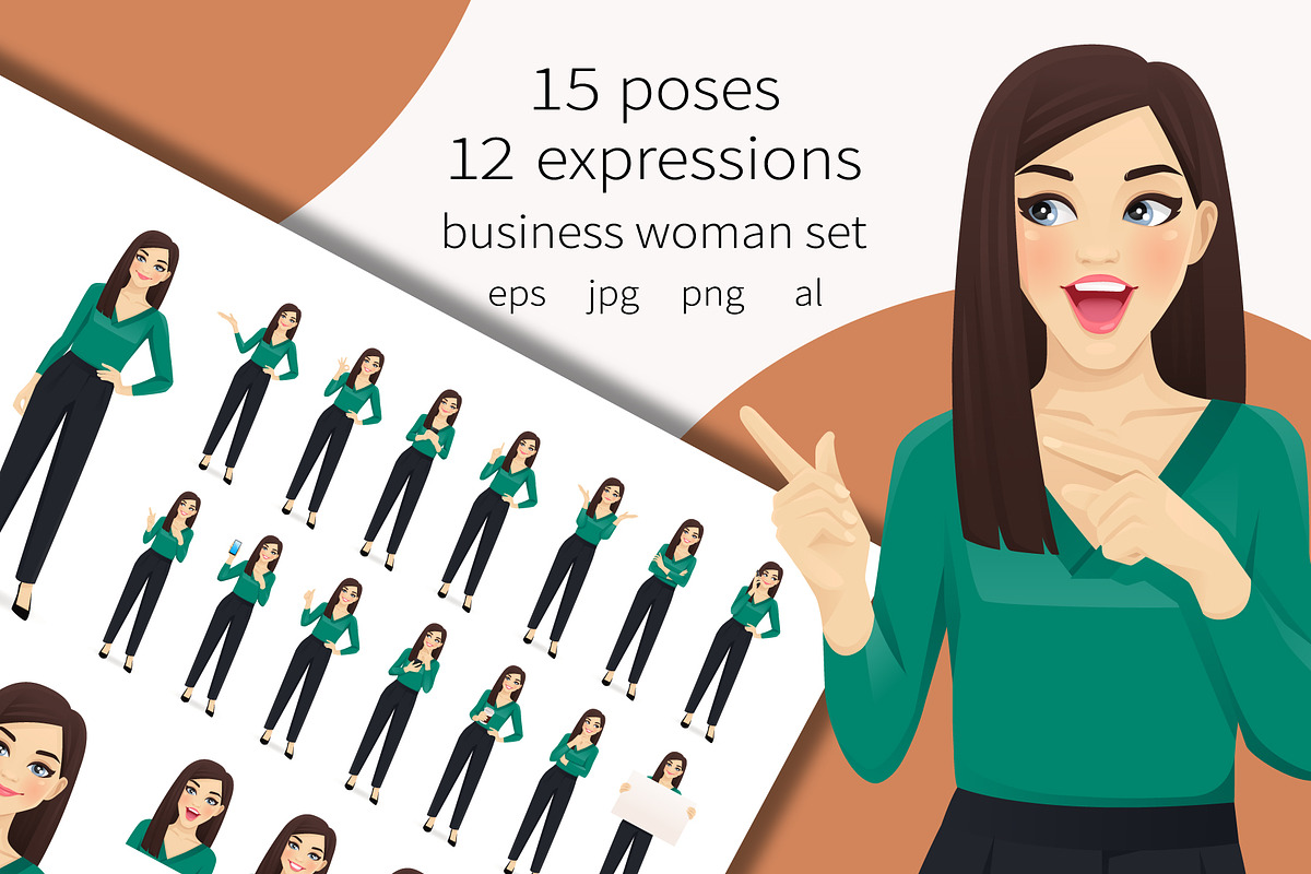 Business woman kit, a Work Illustration by Volha Hlinskaya (Photo 1 of 5)