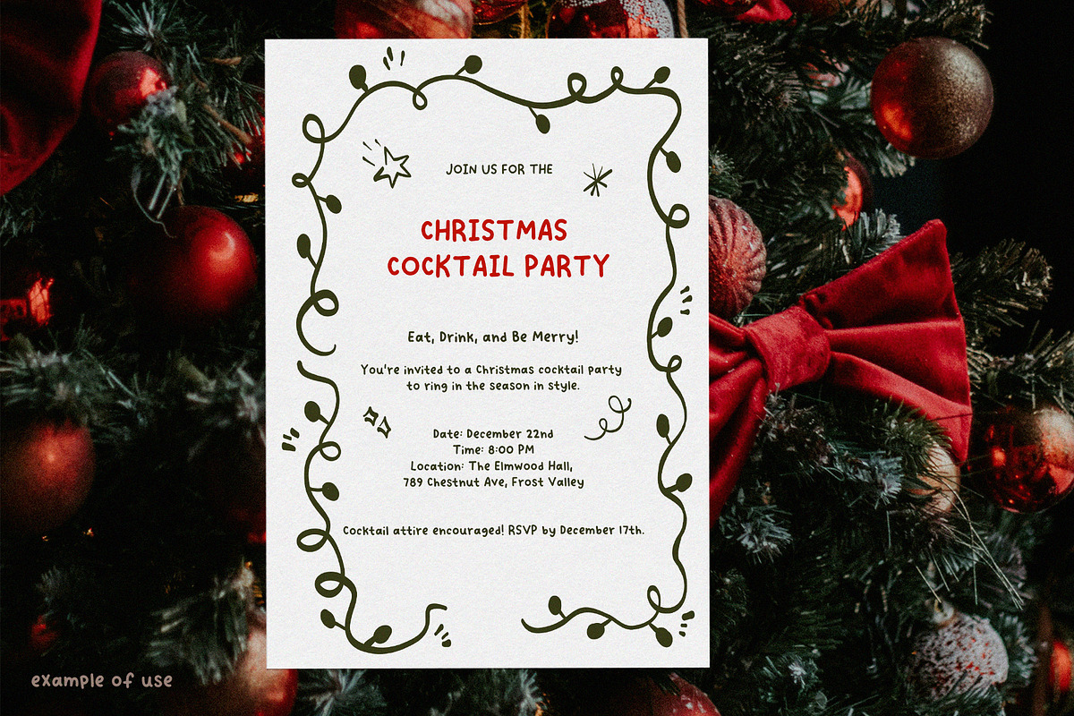 Coquette Christmas hand drawn set, a Seasonal Illustration by Madiwaso (Photo 11 of 14)