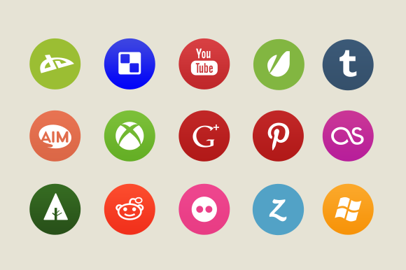 15 Circular Social Icons
