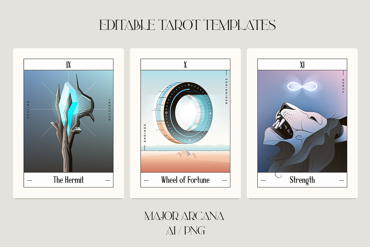 Tarot Card Templates- Major Arcana, an Illustration by Polar Vectors (Photo 5 of 13)