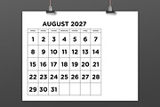 2027 Large Number 8.5x11 Calendar, a Stationery Template by Running With Foxes (Thumbnail 3 of 5)