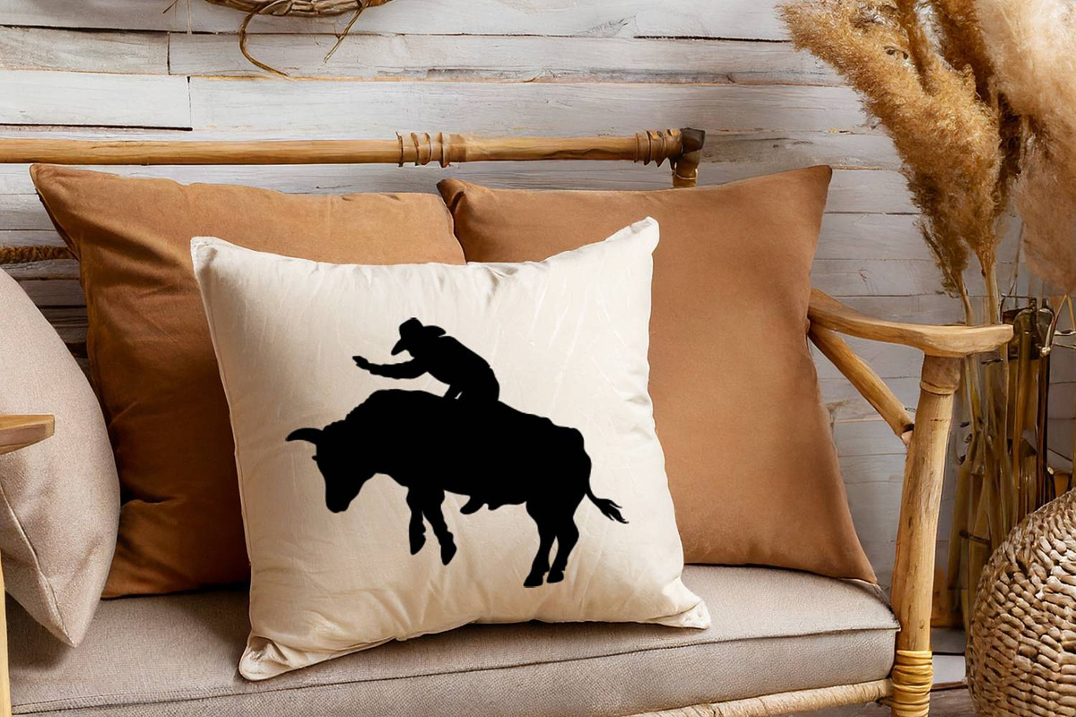 Rodeo cowboy bull silhouette clipart, a Graphic by TanchaArt (Photo 6 of 8)