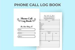 Phone Call Log Book KDP Interior