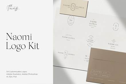 Naomi Minimal Logo Kit Ai,Eps,Psd, a Branding & Logo Template by Feel This
