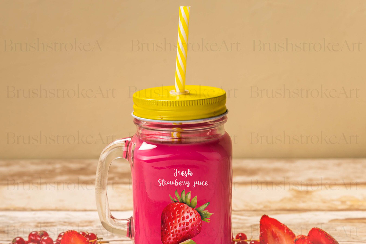 Watercolor Berry Clipart, Strawberry, a Food Illustration by BrushstrokeArtGB (Photo 9 of 9)
