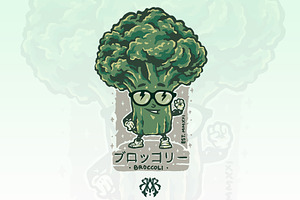 Cute Japanese Cartoon Broccoli