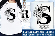 Floral Alphabet Letter SVG Bundle, a Graphic by D2PUTRI (Thumbnail 12 of 15)