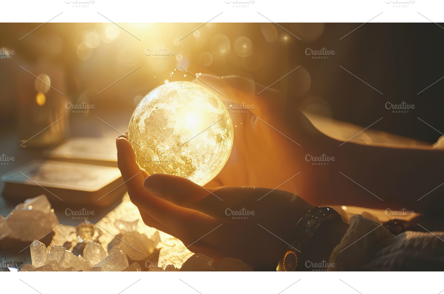 Mystical Moon and Crystal Ball with, a Background Photo by Lermont51