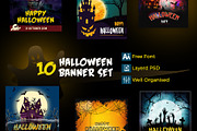 10 Halloween Banner Set, a Social Media Template by Nisha Droch (Thumbnail 1 of 3)