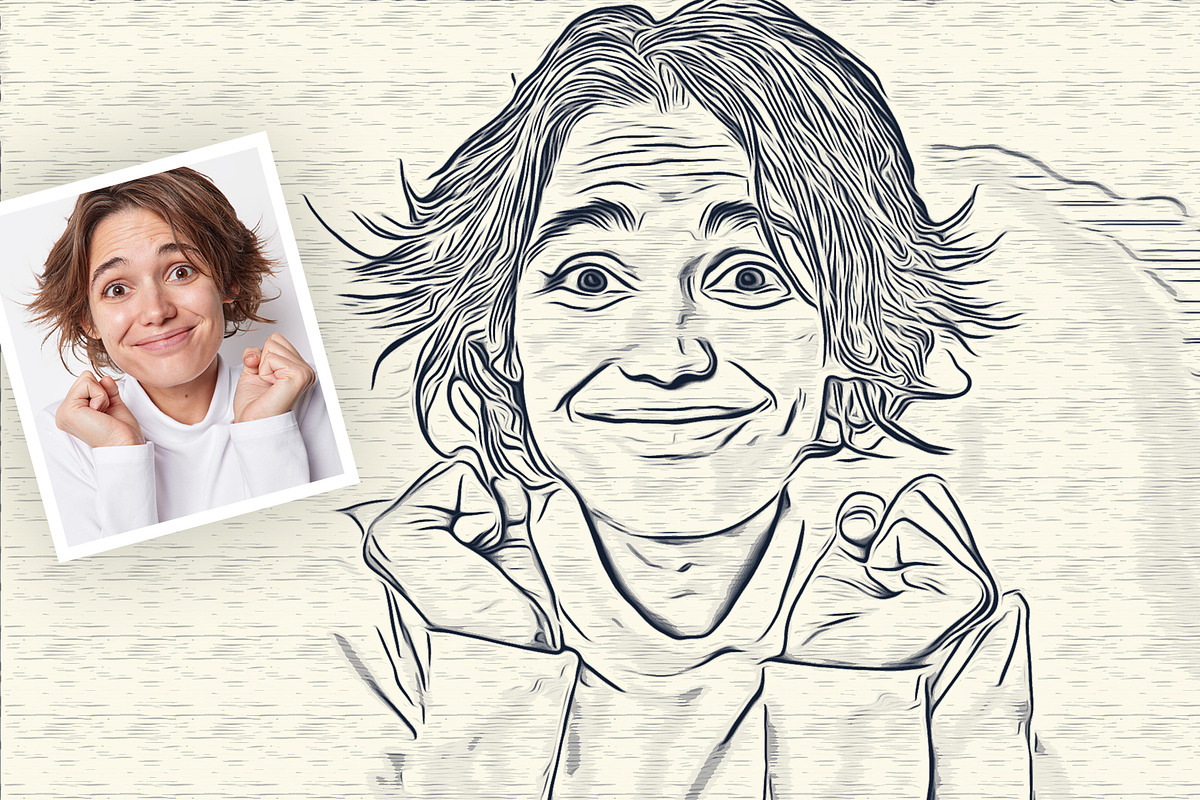 Line Art Oil Painting Effect, an Action Add-On by DesignCave (Photo 4 of 5)