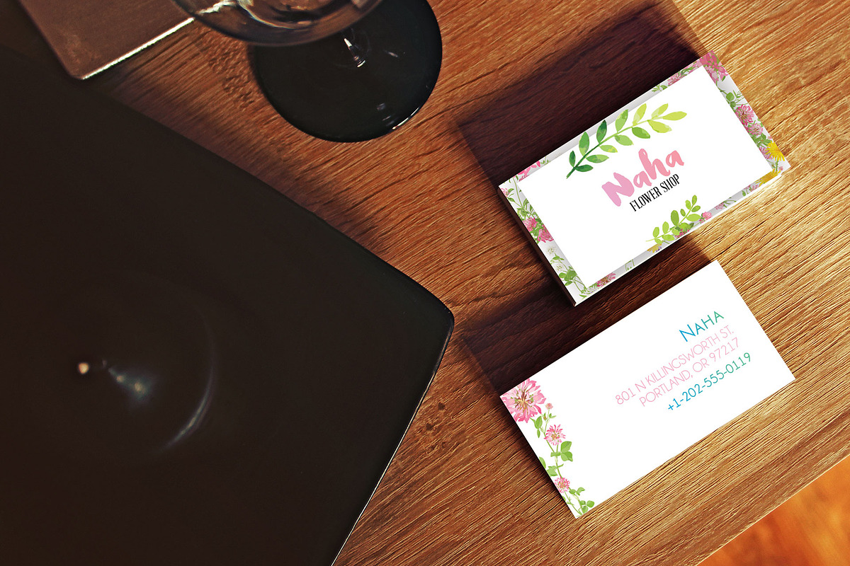 Watercolor Business Card Template, a Business Card Template by Studio 19 (Photo 2 of 3)