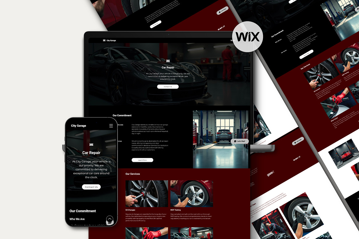 Wix Car Mechanic, Car Repair Website, a Wix Template by Sky Dore Design (Photo 1 of 11)
