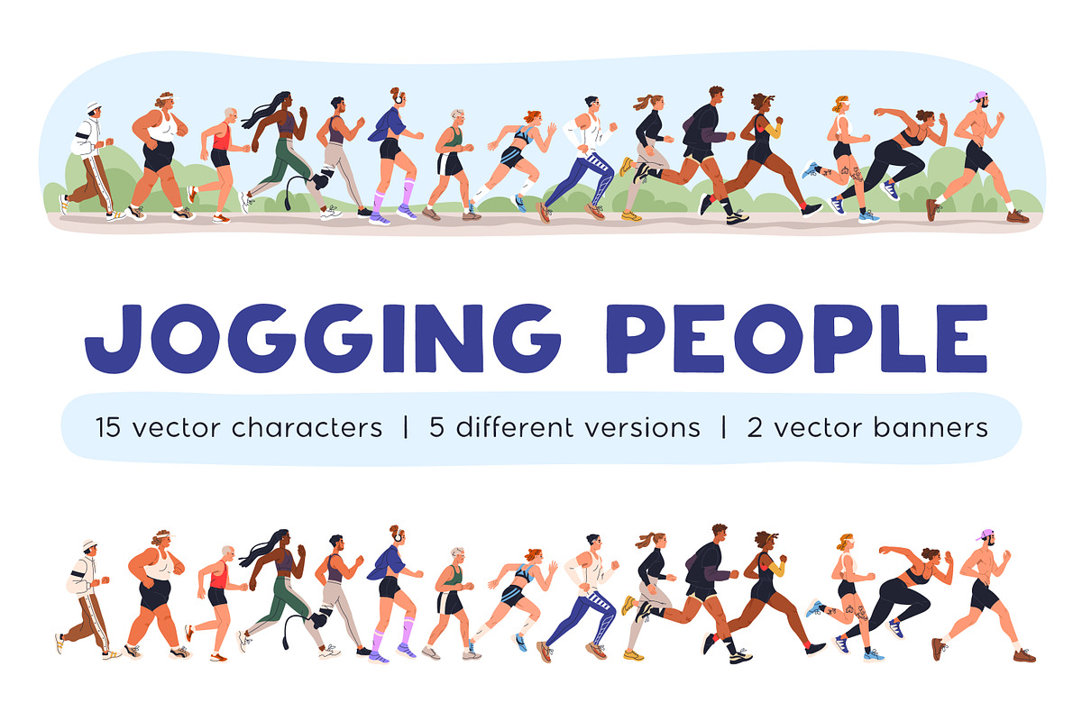 People jogging, running, doing sport, a Sport Illustration by Good Studio (Photo 1 of 8)
