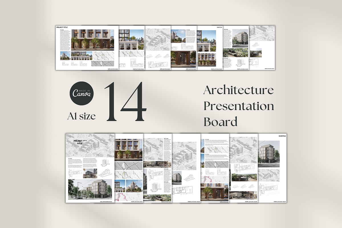Architect Presentation Board Templat, a Poster Template by yesitisprintable (Photo 2 of 9)