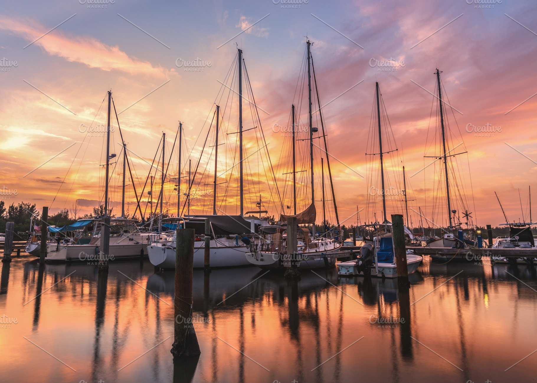 Sunset at the Marina, a Nature Photo by Jeff Schwartz Photography
