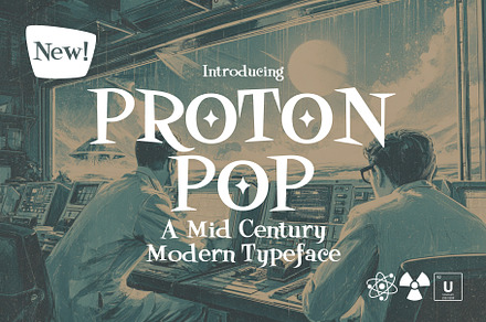 Proton Pop - Mid Century Modern Font, a Serif Font by HipFonts