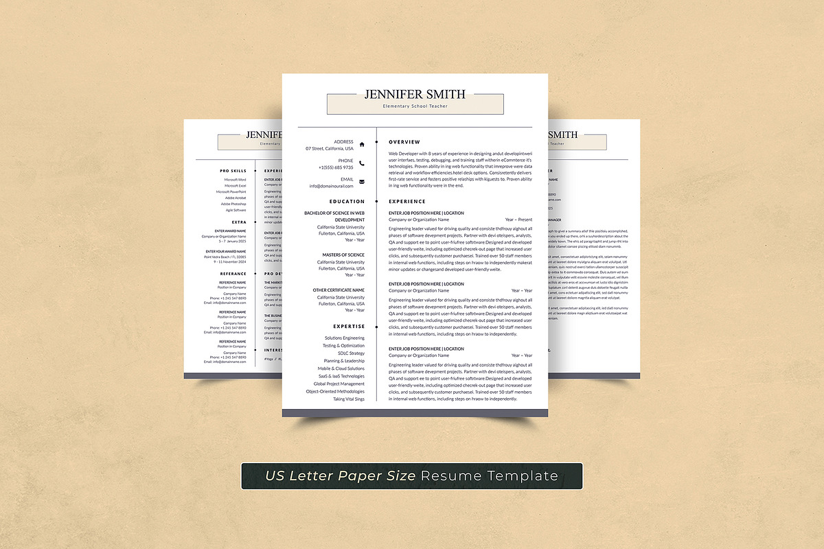 Canva Teacher Resume Template, a Resume Template by DesignDevisers (Photo 6 of 10)