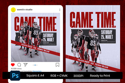 Sport Poster and Instagram Template, a Poster Template by Samtiv Studio