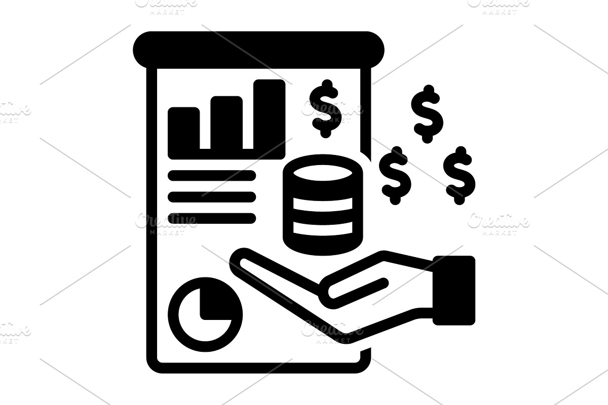 Financing revenue solid icon, a Solid Icon by Creative priyanka