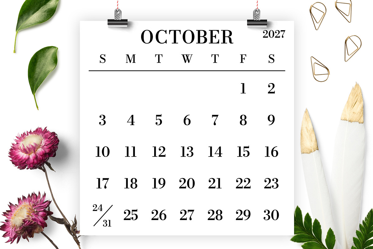 2027 Large Type 12x12 Calendar, a Stationery Template by Running With Foxes (Photo 4 of 5)