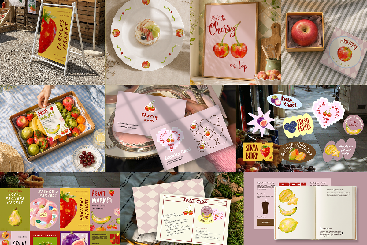 +32 Hand-Painted Fruit Collection, a Food Illustration by The Journey Atelier (Photo 2 of 19)