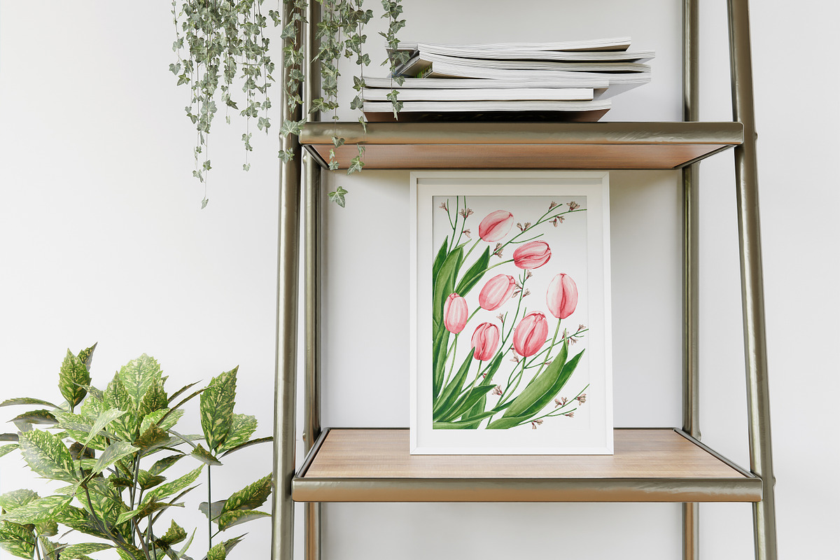 Blooming tulips. Watercolor set, a Pattern Graphic by Ola_Vola (Photo 9 of 9)