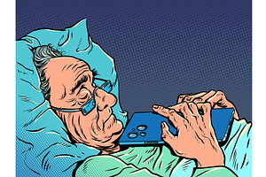 Pop Art Retro An elderly man sleeps