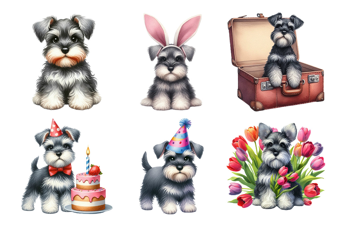 Miniature Schnauzer Dog Clipart, an Illustration by Daily.Designs (Photo 2 of 5)