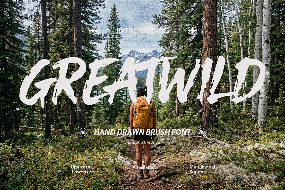 Greatwild Hand Drawn Brush Font, a Handwritten Font by Maulana Creative (Photo 1 of 7)