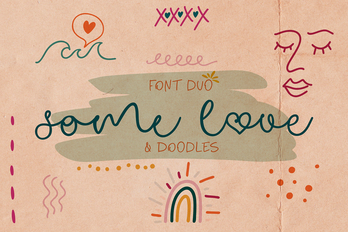 Some Love Font Duo & Doodles