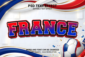France Football 3D Text Effect, a Layer Style Add-On by bdrobin