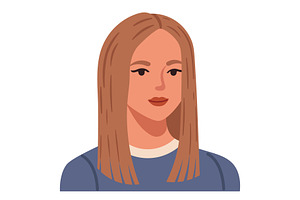 Blunt straight haircut woman avatar, a Person Illustration by Yayasya