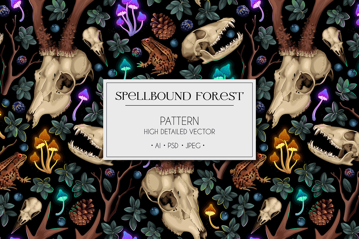 Spellbound Forest Pattern, a Pattern Graphic by GreyLilac (Photo 1 of 8)