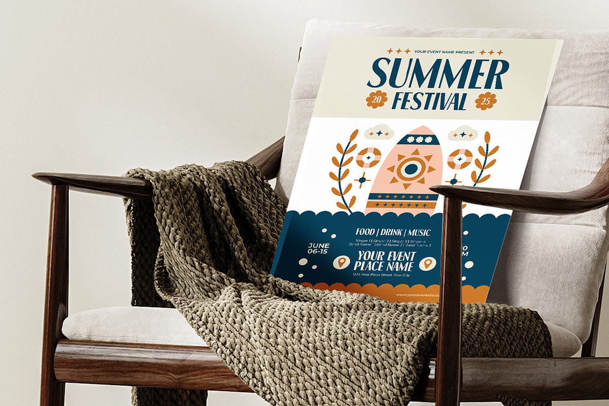Folk Art Summer Festival Flyer, a Flyer Template by Hole Hope Design (Photo 5 of 5)