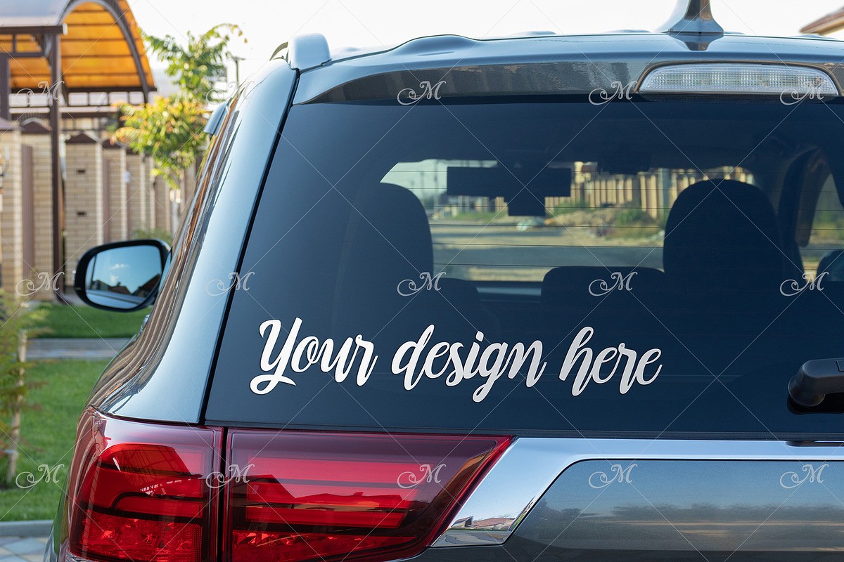Rear Window Car Mockup #5 PSD+JPG, a Pens & Pencil Mockup by Maddy's Art & Mockups (Photo 1 of 2)