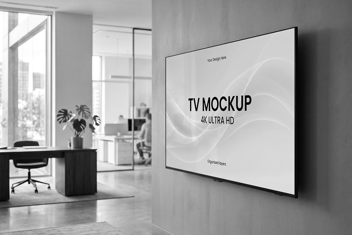 4K Ultra HD TV Screen Mockup, a Wearable Device Mockup by graphypix (Photo 3 of 4)