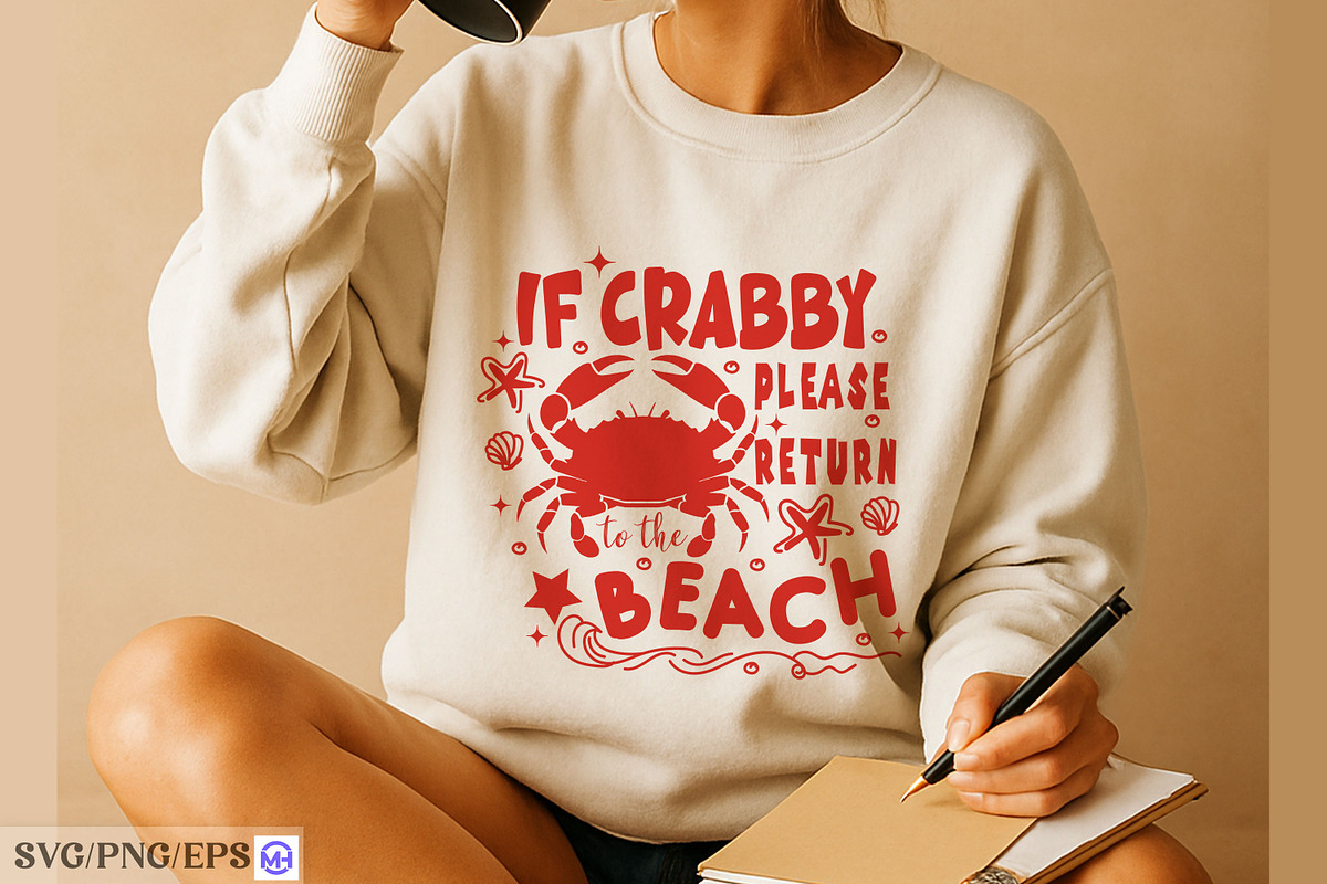 Crab Summer Graphic Beach Vibes SVG, a Graphic by mh_arif (Photo 1 of 4)