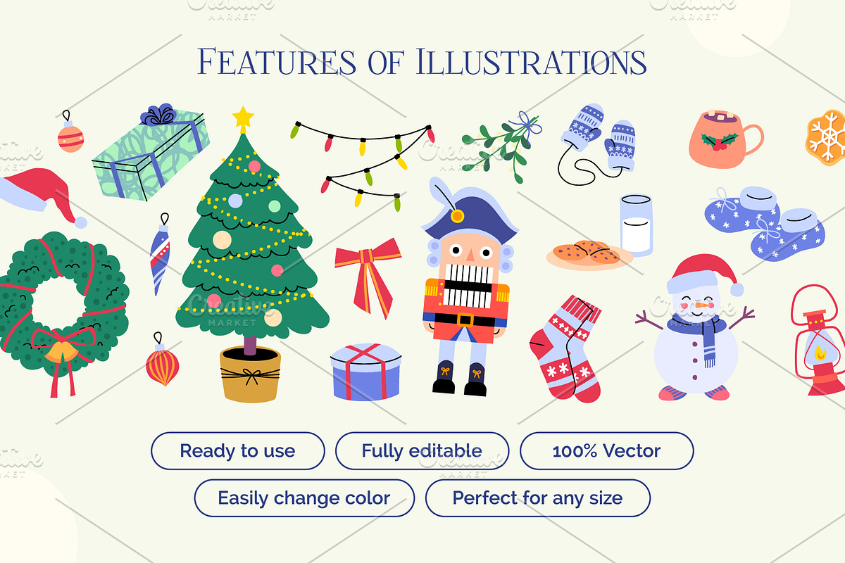 Christmas Illustrations Set, an Object Graphic by 35lab (Photo 2 of 6)