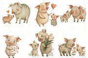 Pig Mother's Day pig Clipart, an Illustration by Designworld (Thumbnail 3 of 8)