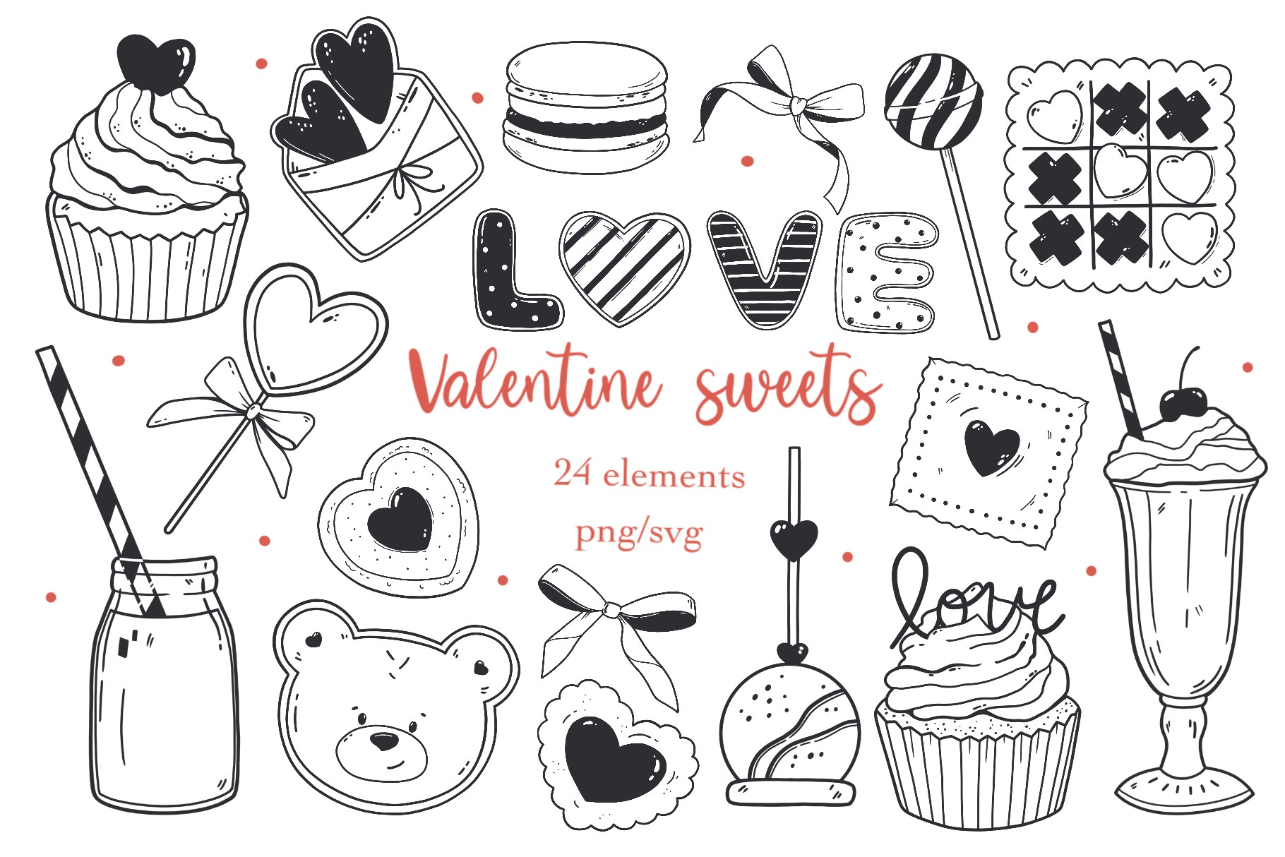 Hand-Drawn Valentine Sweets Doodle, an Object Graphic by ArtGiftsStudio
