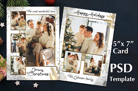 Gold Frames Photo Cards Template PSD, a Card Template by PSD templates and Photos