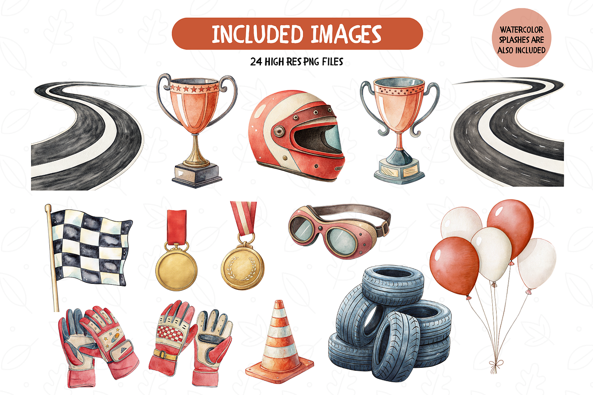 Watercolor Little Racer Clipart, an Illustration by TatiMockup (Photo 3 of 4)