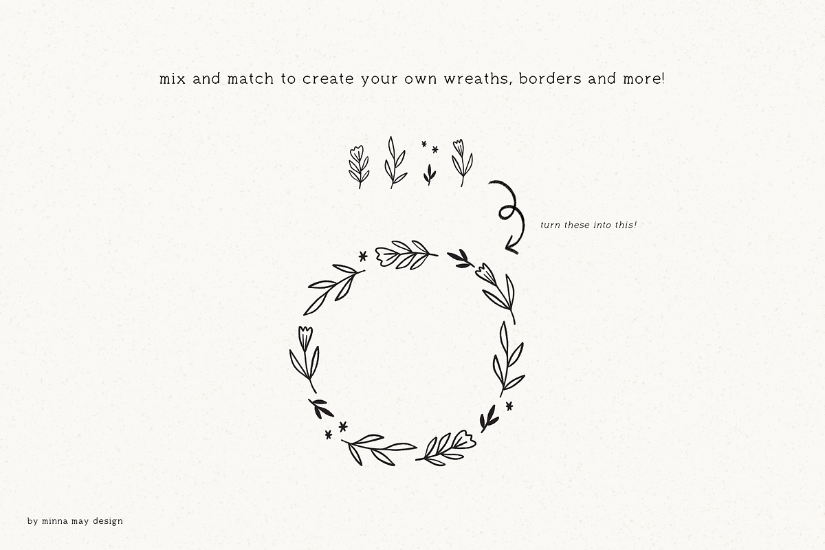100 Hand Drawn Botanical Graphics, a Texture Illustration by Minna May Design (Photo 3 of 10)