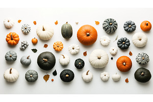 Assorted Pumpkins In Various Colors