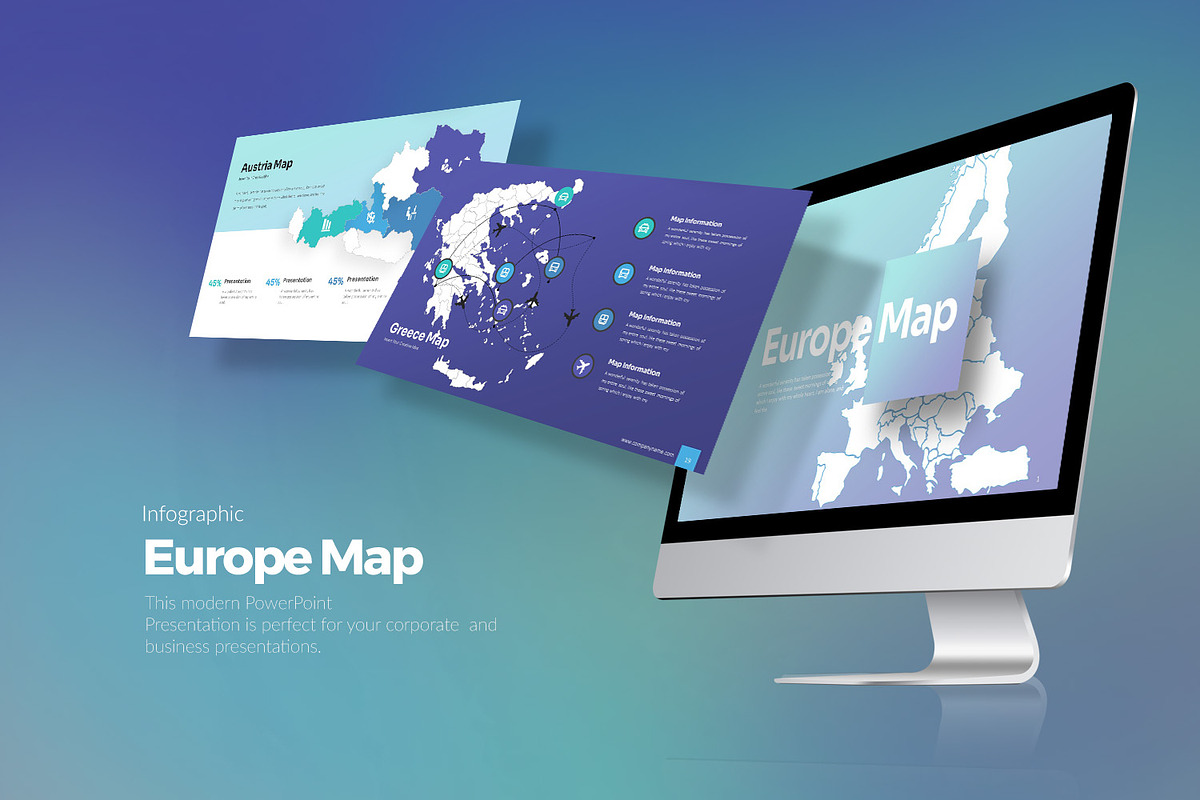 Europe Map Keynote Templates, a Presentation Template by Stock Shape (Photo 1 of 4)