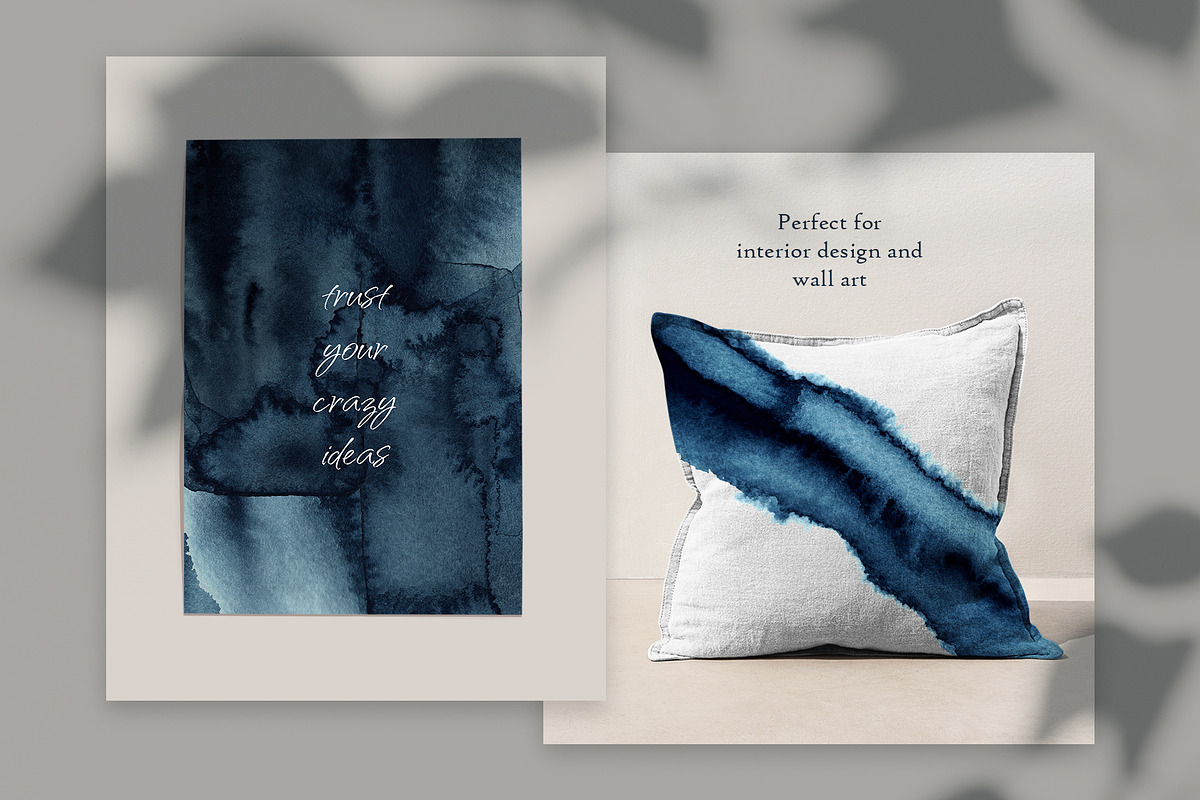 INDIGO. Abstract Watercolor, a Background Graphic by Liliia Polos Illustration (Photo 4 of 9)
