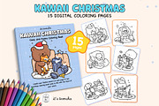 Kawaii Christmas Digital Coloring, an Object Graphic by Bold & Easy Coloring Book (Thumbnail 1 of 4)