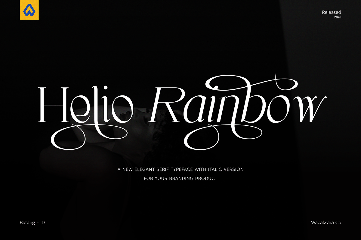 Helio Rainbow - Elegant Serif Font, a Serif Font by Wacaksara Co. (Photo 1 of 9)