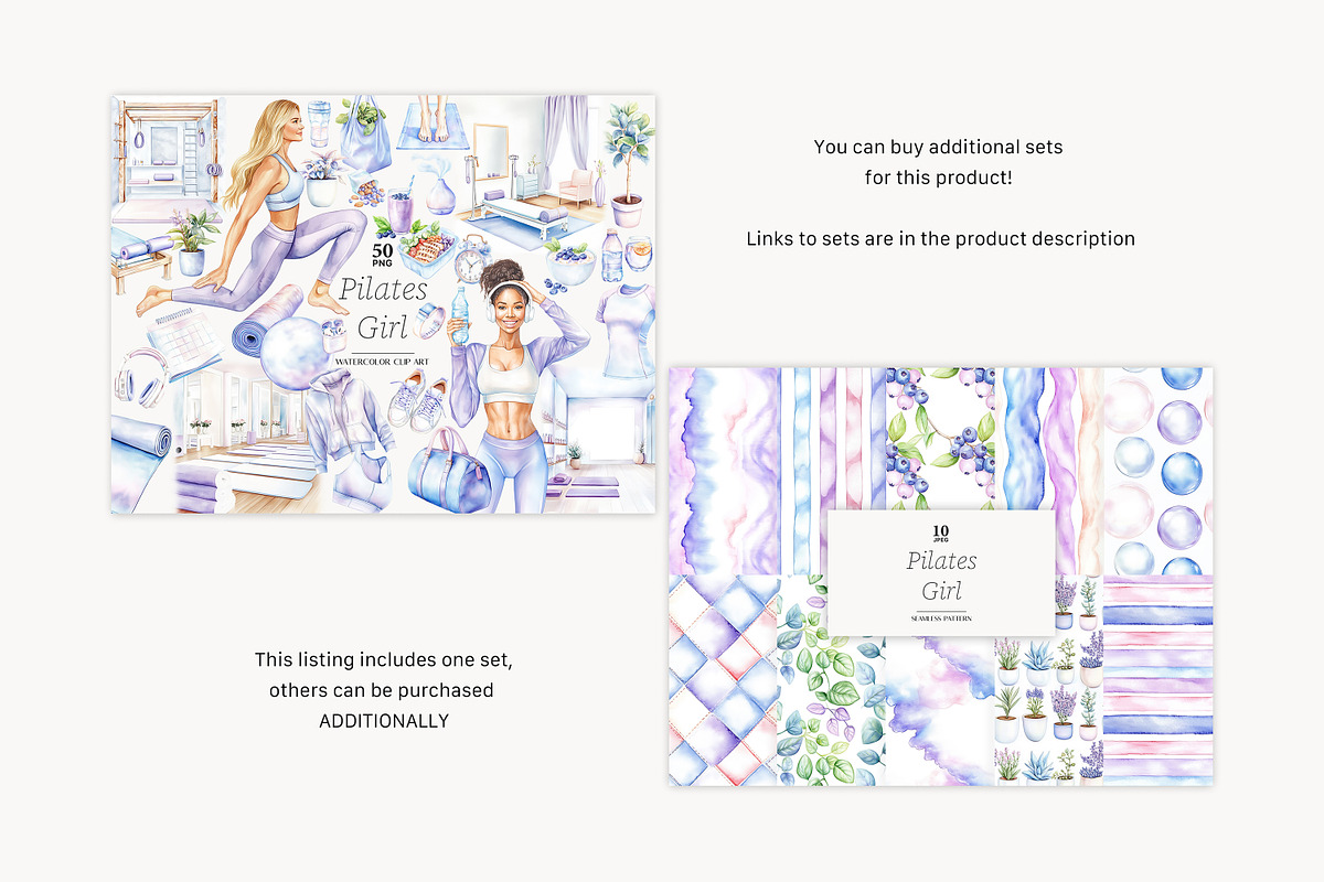 Pilates Seamless Pattern | Yoga, a Pattern Graphic by GlamArtZhanna (Photo 2 of 4)