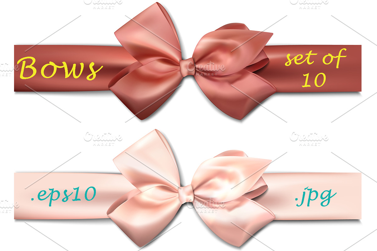 Set of 10 colorful satin bows, an Object Graphic by Vjom (Photo 1 of 3)